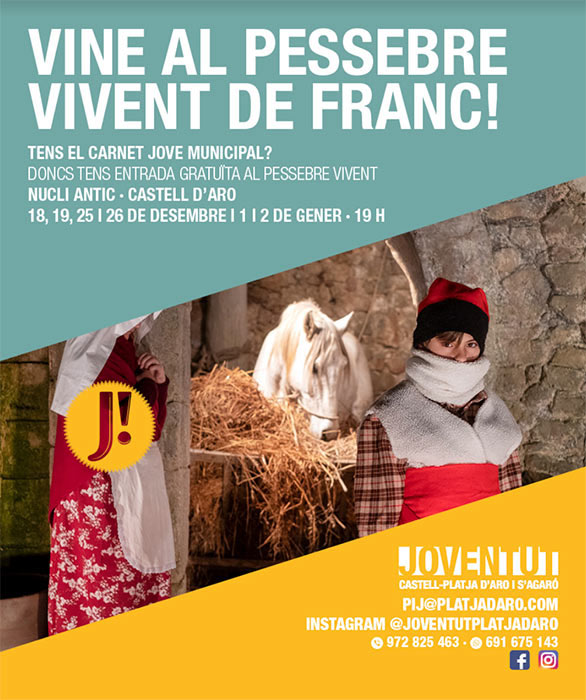 TENS EL CARNET JOVE MUNICIPAL? VINE GRATIS AL PESSEBRE!